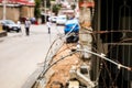 Razor Barb Wire on a fence in Urban South African Township