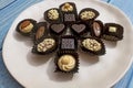 Ready to eat special chocolates on plate Royalty Free Stock Photo