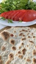 Ready to eat turkish fast food, lahmacun Royalty Free Stock Photo