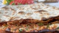 Ready to eat turkish fast food, lahmacun Royalty Free Stock Photo