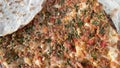 Ready to eat turkish fast food, lahmacun Royalty Free Stock Photo