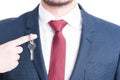 Close-up of real estate agent necktie showing keying Royalty Free Stock Photo