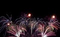 Close up of real fireworks on black background