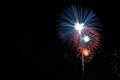 Close up of real fireworks on black background