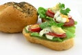 Close up at real fresh sandwiches Royalty Free Stock Photo