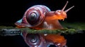 Realistic looking alien lifeform snail creature xenomorph with dramatic lighting