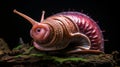 Realistic looking alien lifeform snail creature xenomorph with dramatic lighting