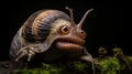 Realistic looking alien lifeform snail creature xenomorph with dramatic lighting