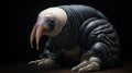 Realistic looking alien lifeform snail creature xenomorph with dramatic lighting