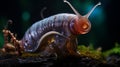 Realistic looking alien lifeform snail creature xenomorph with dramatic lighting