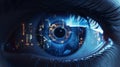 close up realistic man eye hitech digital