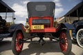 Close-up of rear gas tank on antique car