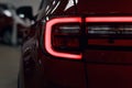 Close-up of the rear light of a modern car. Led optics of the car. Detail on the rear light of a car Royalty Free Stock Photo