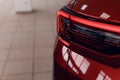 Close-up of the rear light of a modern car. Led optics of the car. Detail on the rear light of a car Royalty Free Stock Photo