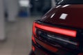 Close-up of the rear light of a modern car. Led optics of the car. Detail on the rear light of a car Royalty Free Stock Photo