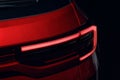 Close-up of the rear light of a modern car. Led optics of the car. Detail on the rear light of a car. Car detai Royalty Free Stock Photo