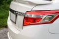 close-up rear light of the white car, Royalty Free Stock Photo