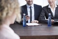 Close-up of recruiters in suits