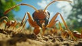 Extreme Close-Up Ant Macro Shot, Facing Camera, Detailed Mandibles, Insect Colony, Nature Royalty Free Stock Photo