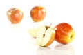 Close-up of red apple slices on white background Royalty Free Stock Photo