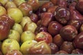 Close-up of red apples on display in market Royalty Free Stock Photo