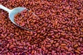 Close up Red beans with spoon