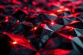 A close up of a red and black patterned surface with a glowing red light Royalty Free Stock Photo