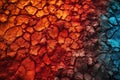 a close up of a red and blue rock texture. Generative AI