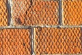 Close-up of a red brick wall. Can be used as a texture Royalty Free Stock Photo