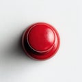 Close up red button top view isolated on white background Royalty Free Stock Photo