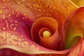 Red calla lily showing its beautiful structure and texture