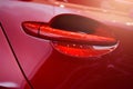 Close up red car door with smart keyless For automotive or transportation image