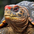 Close up of a red-chested tortoise (Geochelone elegans)