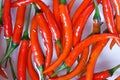 Close-up on red chili peppers