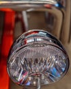 Close Up Of Red Classic Car Headlight Royalty Free Stock Photo