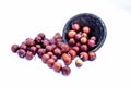 Close up of red colored popular Indian and Asian berries or bors or bers isolate d on white i.e.  Chaniya bor or chani bor or Indi Royalty Free Stock Photo