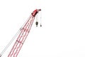 Close-up of a red crane on a construction site Royalty Free Stock Photo