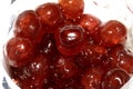 Close up of Red Glace Cherries Fruits Royalty Free Stock Photo