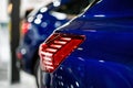 Close-up of a red led taillight on a modern car, detail on the rear light of a car Royalty Free Stock Photo