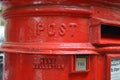 Close up of a red London postbox Royalty Free Stock Photo