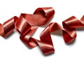 Red metallic ribbon abstraction