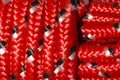 Close up of red nylon rope Royalty Free Stock Photo