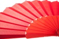 Close up of Red Open Hand Fan, Isolated on a White Royalty Free Stock Photo
