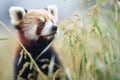 close-up of red panda in a bamboo grove Royalty Free Stock Photo