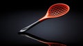 A close up of a red plastic spoon with black background, AI