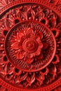 A close up of a red plate on a table. Perfect for food and dining concepts Royalty Free Stock Photo