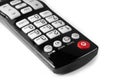 Close up the red power button on the TV remote control isolated Royalty Free Stock Photo