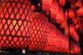 Close up red retro Chinese lanterns