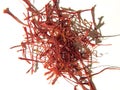 Close up of red saffron stigmas Royalty Free Stock Photo