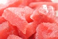 Close up of red slice watermelon frozen background and texture Royalty Free Stock Photo